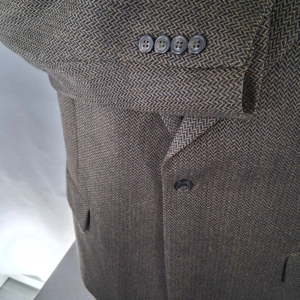 Jos. A. Bank Blazer Mens 44R Brown Herringbone Two Button Sport Coat